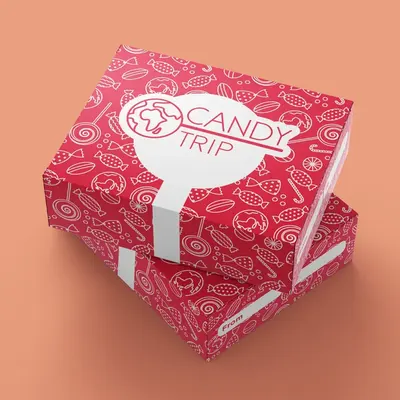Candy Boxes presented alongside its printed surface detail