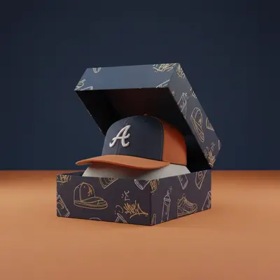 Cap Boxes shown as a finished custom-printed pack