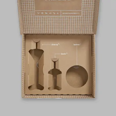 Cardboard Box Inserts presented alongside its printed surface detail