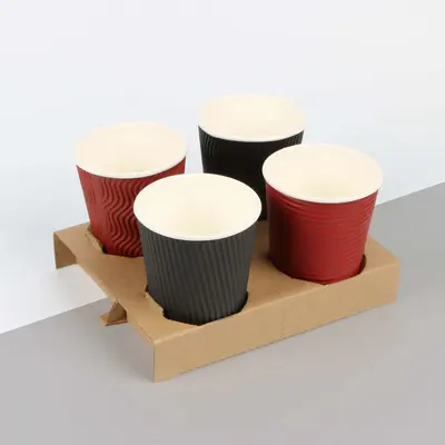 Cardboard Cup Holder shown at an angle that reveals the depth of the pack