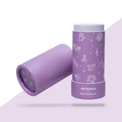 Cardboard Deodorant Tubes shown at an angle that reveals the depth of the pack