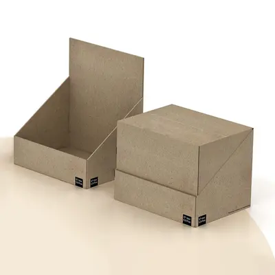 Cardboard Display Boxes shown at an angle that reveals the depth of the pack