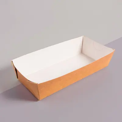 Cardboard Lunch Trays photographed from a second angle showing the side panel