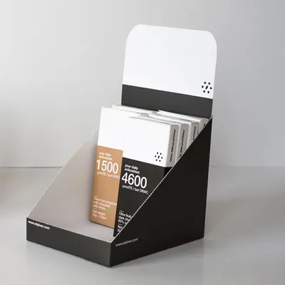 Cardboard Retail Display Boxes presented alongside its printed surface detail