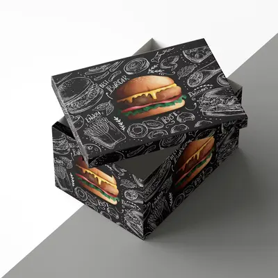 Cardboard Snack Boxes shown as a finished custom-printed pack