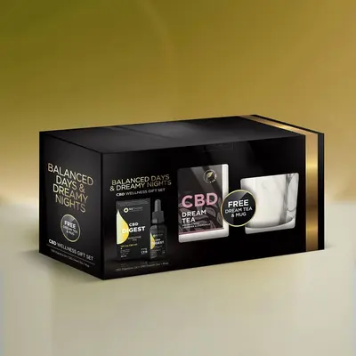 CBD Gift Boxes displayed with the closure detail visible