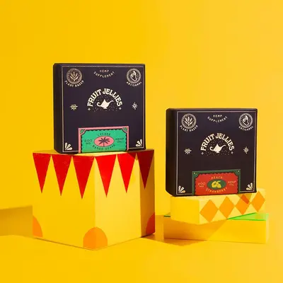 CBD Gift Boxes presented alongside its printed surface detail