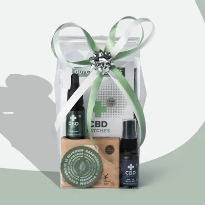 CBD Gift Boxes shown in a retail presentation setting