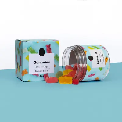 CBD Gummies Boxes displayed with the closure detail visible