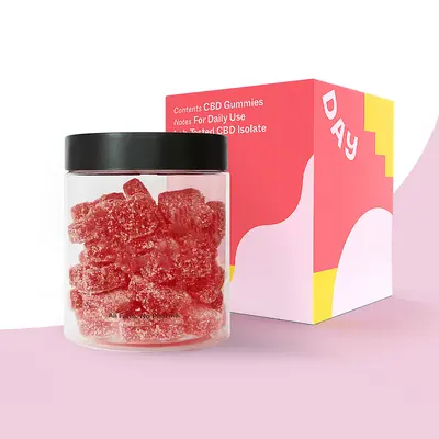 CBD Gummies Boxes presented alongside its printed surface detail