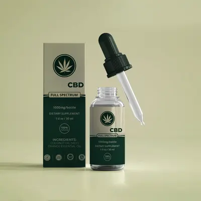 CBD Oil Boxes shown as a finished custom-printed pack