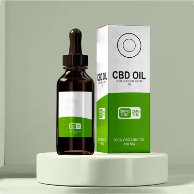 CBD Oil Boxes photographed from a second angle showing the side panel