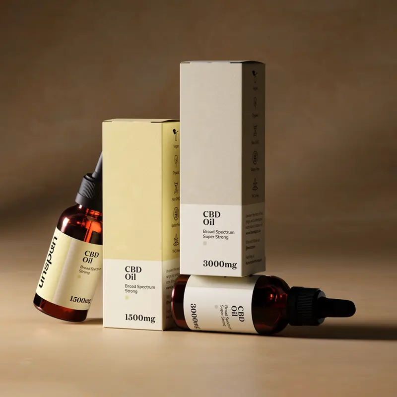 CBD Oil Boxes photographed to show finish and proportion