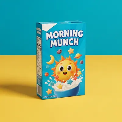 Cereal Boxes photographed from a second angle showing the side panel