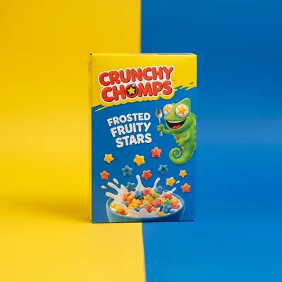 Cereal Boxes shown at an angle that reveals the depth of the pack