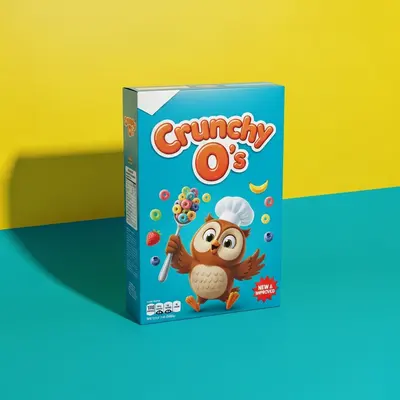 Cereal Boxes presented alongside its printed surface detail