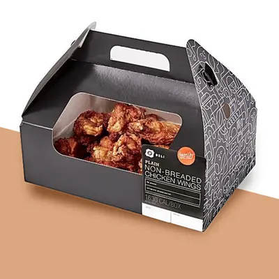 Chicken Boxes photographed from a second angle showing the side panel