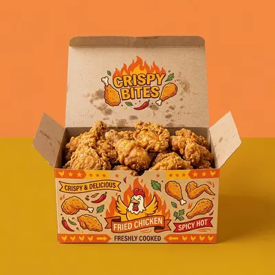 Chicken Boxes shown at an angle that reveals the depth of the pack
