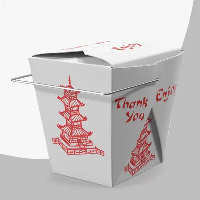 Chinese Takeout Boxes shown as a finished custom-printed pack
