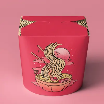 Chinese Takeout Boxes shown at an angle that reveals the depth of the pack