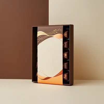 Chocolate Box Inserts shown as a finished custom-printed pack