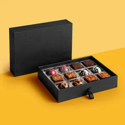 Chocolate Box Inserts presented alongside its printed surface detail
