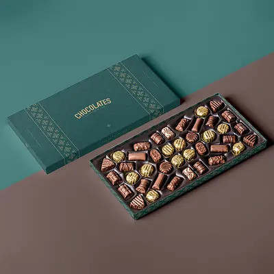 Chocolate Boxes displayed with the closure detail visible