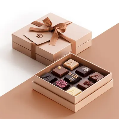 Chocolate Boxes shown at an angle that reveals the depth of the pack