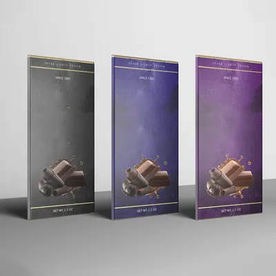 Chocolate Sleeves shown as a finished custom-printed pack