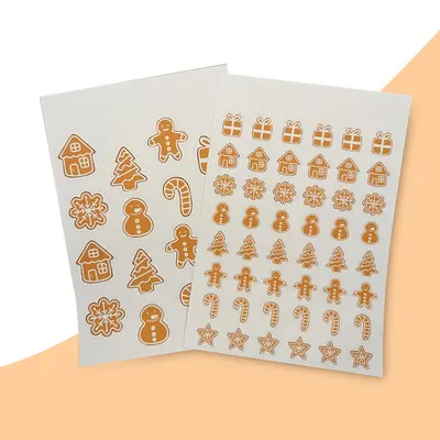 Christmas Cookie Stickers shown as a finished custom-printed pack