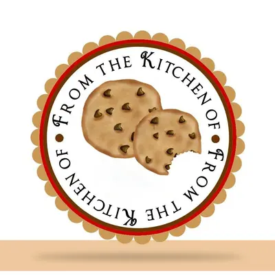 Christmas Cookie Stickers photographed from a second angle showing the side panel
