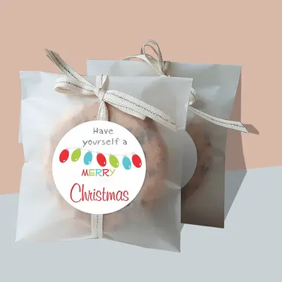 Christmas Cookie Stickers presented alongside its printed surface detail