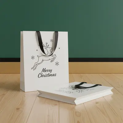 Christmas Gift Bags shown with the print coverage across the full face