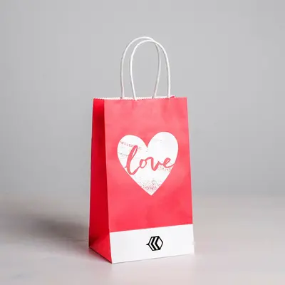 Christmas Gift Bags displayed with the closure detail visible