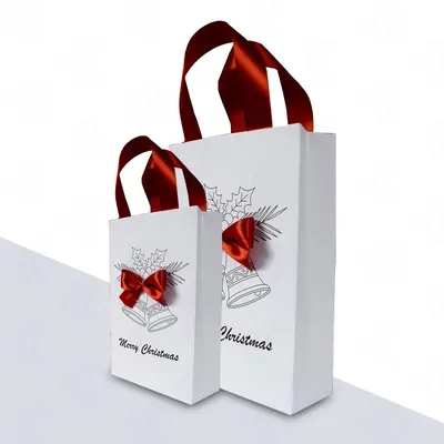 Christmas Gift Bags shown at an angle that reveals the depth of the pack