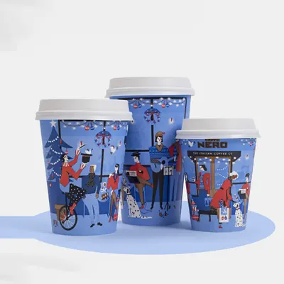 Christmas Paper Cups shown in a retail presentation setting