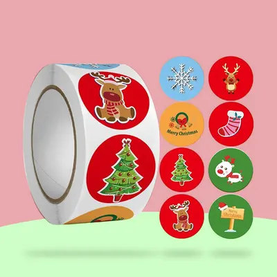 Christmas Stickers shown as a finished custom-printed pack