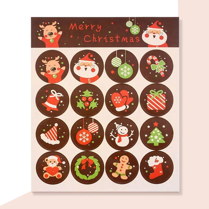 Christmas Stickers photographed to show finish and proportion