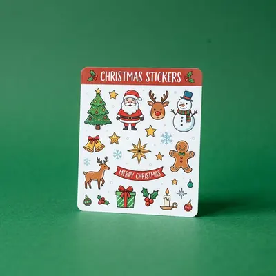 Christmas Stickers captured to show scale and proportion
