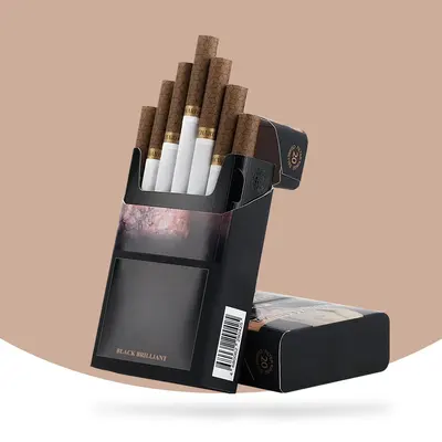 Cigarette Boxes photographed from a second angle showing the side panel