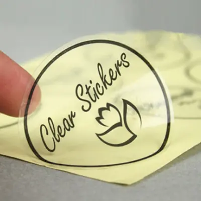 Clear Stickers shown as a finished custom-printed pack