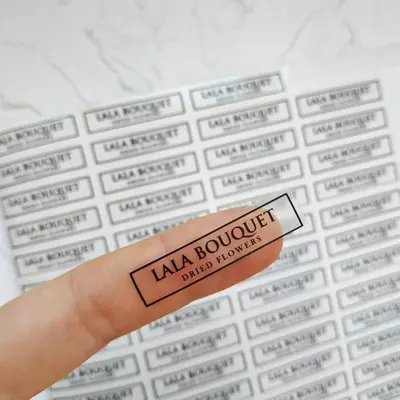 Clear Stickers presented alongside its printed surface detail