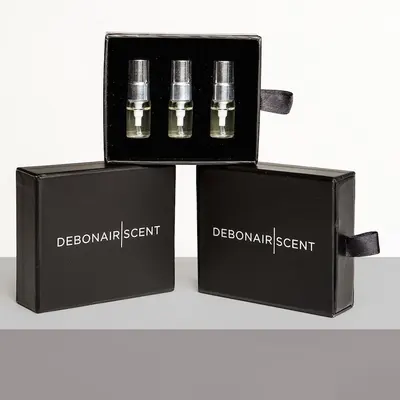Cologne Boxes shown as a finished custom-printed pack