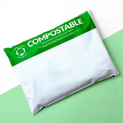Compostable Mailers displayed with the closure detail visible