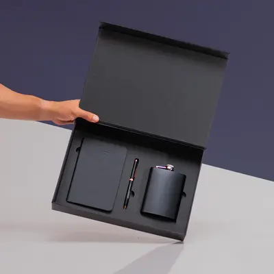 Corporate Gift Boxes displayed with the closure detail visible