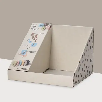 Corrugated Display Boxes shown at an angle that reveals the depth of the pack