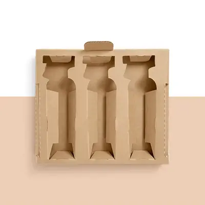 Corrugated Packaging Inserts photographed from a second angle showing the side panel