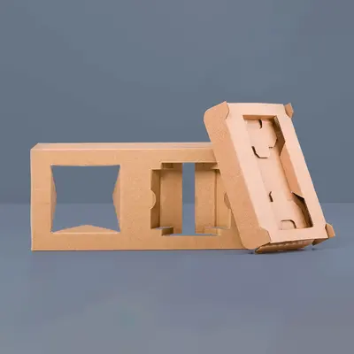 Corrugated Packaging Inserts shown at an angle that reveals the depth of the pack
