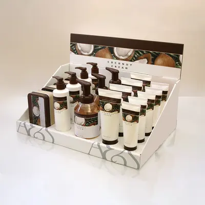 Cosmetic Display Boxes shown at an angle that reveals the depth of the pack