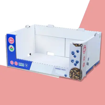 Counter Display Boxes photographed from a second angle showing the side panel